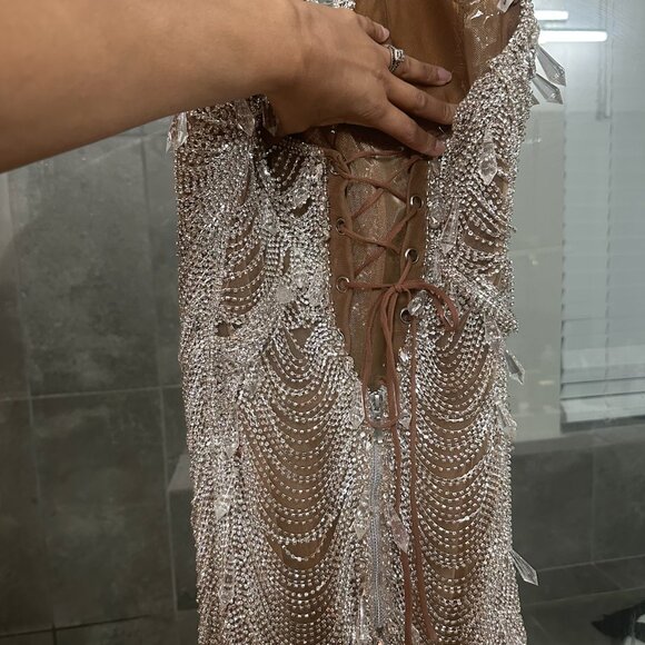 Elegant Silver Evening Gown - Women’s size small - Picture 7 of 7